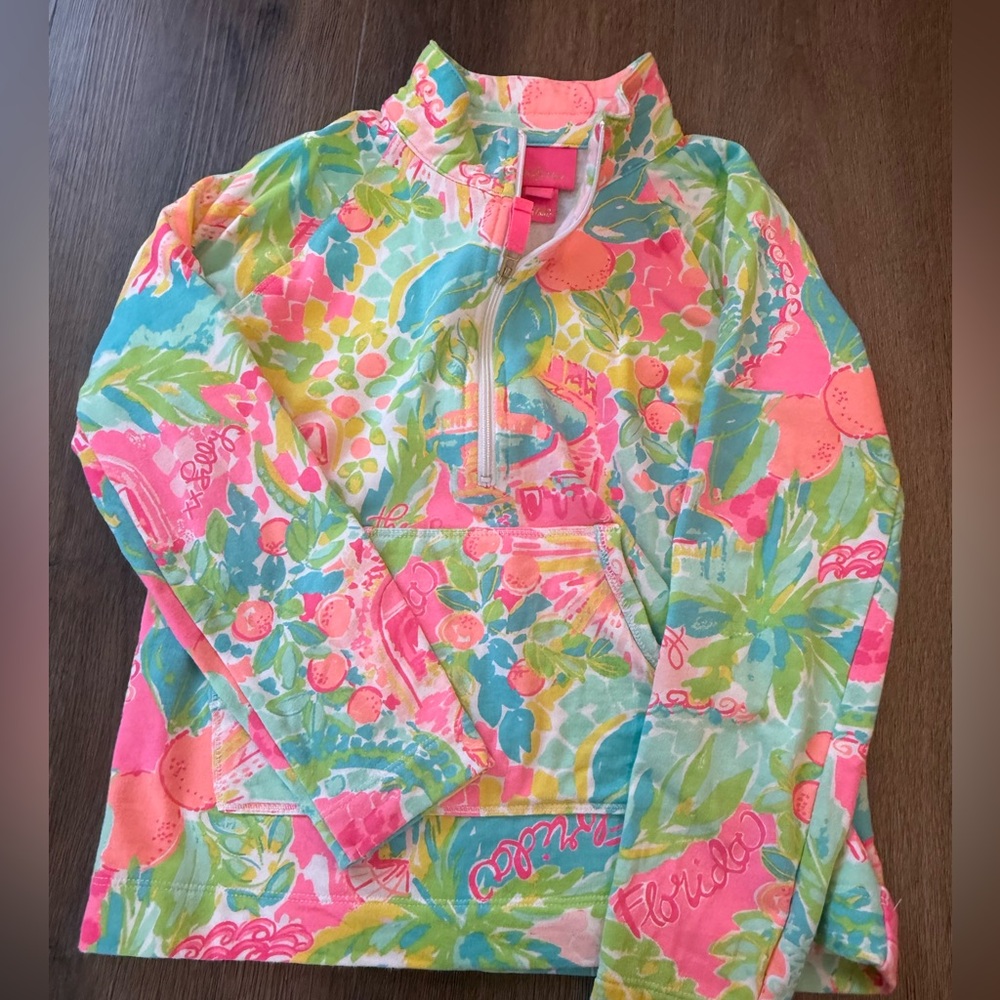 🌺 Lilly Pulitzer Girls Quarter-Zip Pullover (Size M 6–7) 🌺